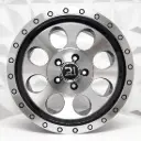 RIN 15X8 5-114.3 R1 SPORT ZCC5096 BLACK MACHINE LIP CHROME RIVETS ET-15 CB83.5 
