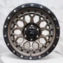 "RIN 17X9 6-139.7 R1 SPORT RGW8892/70442 MATTE BRONZE+BLACK LIP CHROME RIVETS ET0 CB110" 