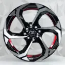 RIN 15X8 4-100/114.3 R1 SPORT 1276 BLACK MACHINE RED LINE ET0 CB73.1 