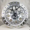 RIN 17X9 6-114.3 R1 SPORT DX130 SILVER MACHINE FACE MACHINE LIP GOLD RIVETS ET0 CB73.1 