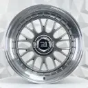 RIN 17X8 5-100/114.3 R1 SPORT QC1871 HYPER BLACK POLISHED LIP+RIVETS* ET17 CB73.1