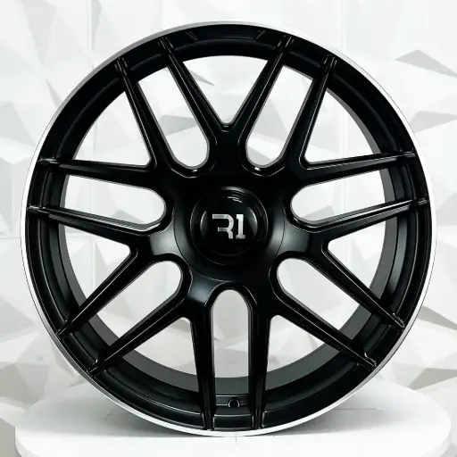 [FF208556F] RIN 20X8.5 5-112 R1 SPORT H933 MATTE BLACK MACHINE LIP ET38 CB66.45